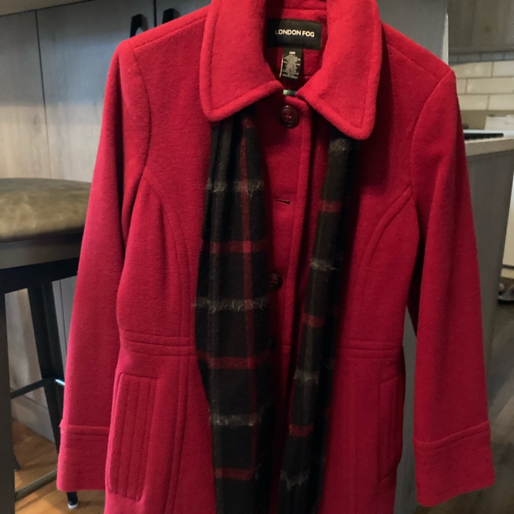 Women’s Pea Coat with Scarf